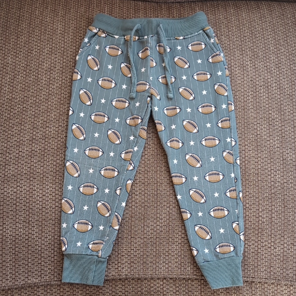 Toddler Kids Football Print Jogger Pants - Green